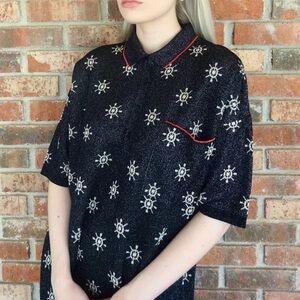 FINAL SALE Zara Captain’s Wheel Sparkle Top